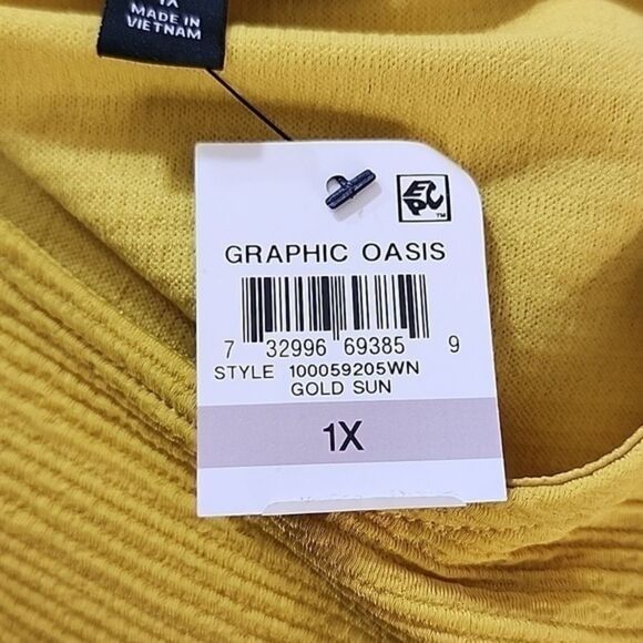 NWT Alfani Yellow Asymmetrical Sleeveless Top Size 1X - Picture 15 of 16